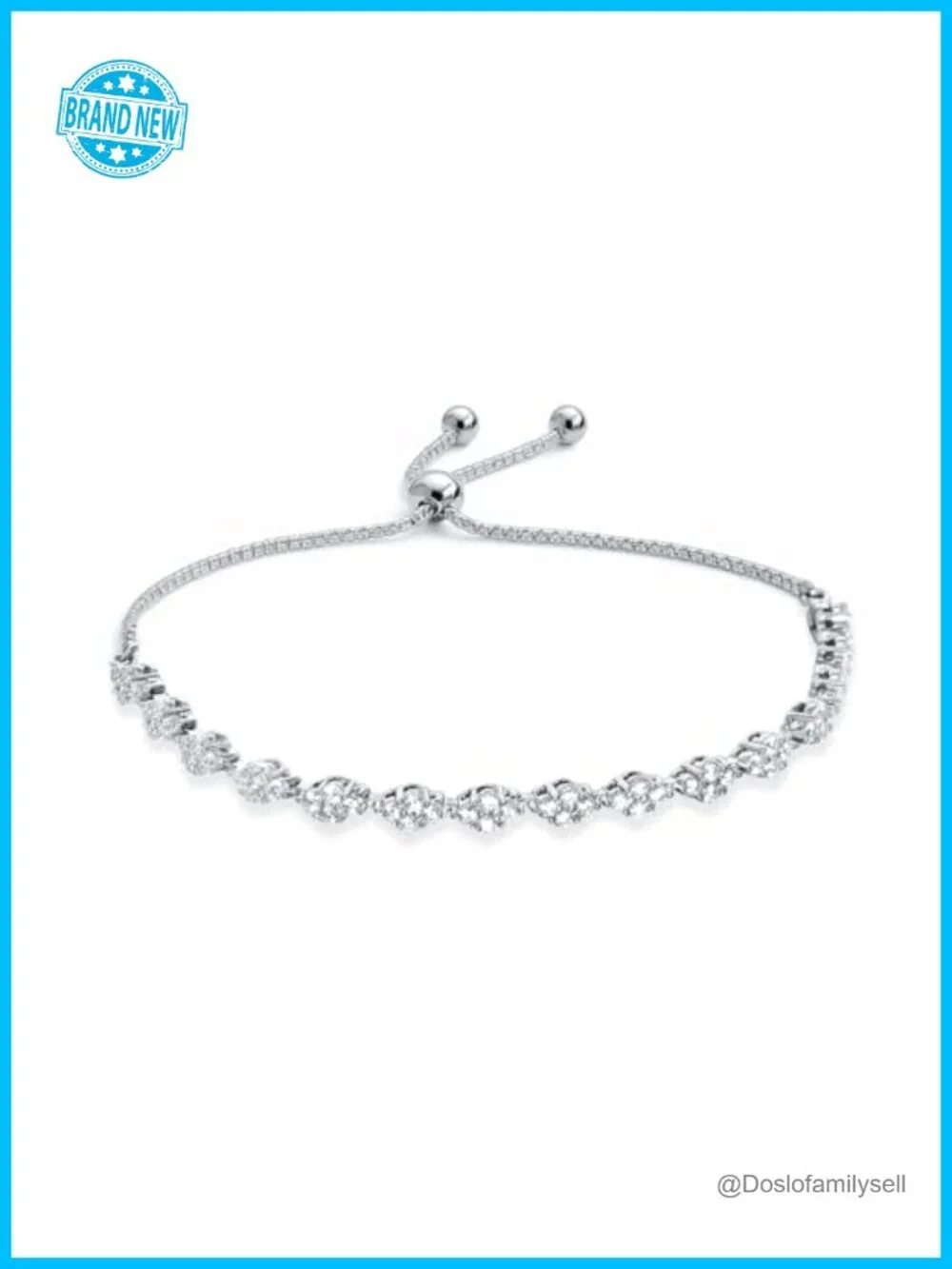 925 Sterling Silver Adjustable Sliding Bolo Tennis Bracelet